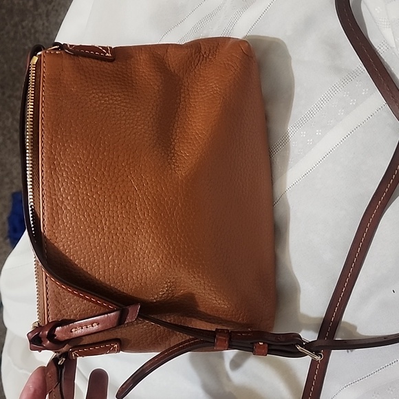 Dooney & Bourke Red Pebble Leather Crossbody Shoulder Bag Purse Zip - Picture 2 of 5